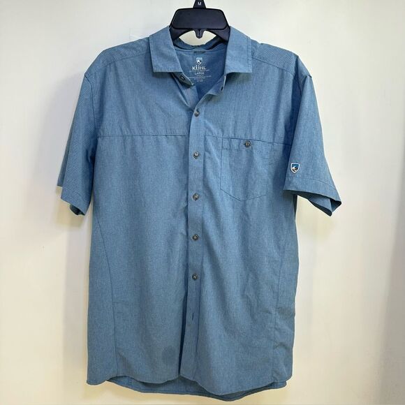 Kuhl Mens" Size L Tapered Fit S/S Blue Button Front Shirt - Picture 1 of 7